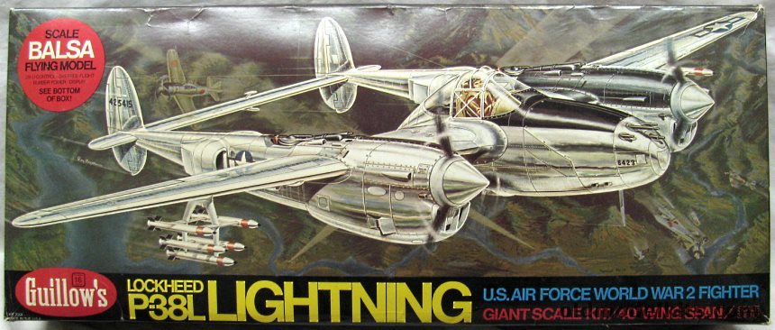 Guillows 1/13 Lockheed P-38L Lightning - 40 Inch Wingspan Flying Model, 2001 plastic model kit